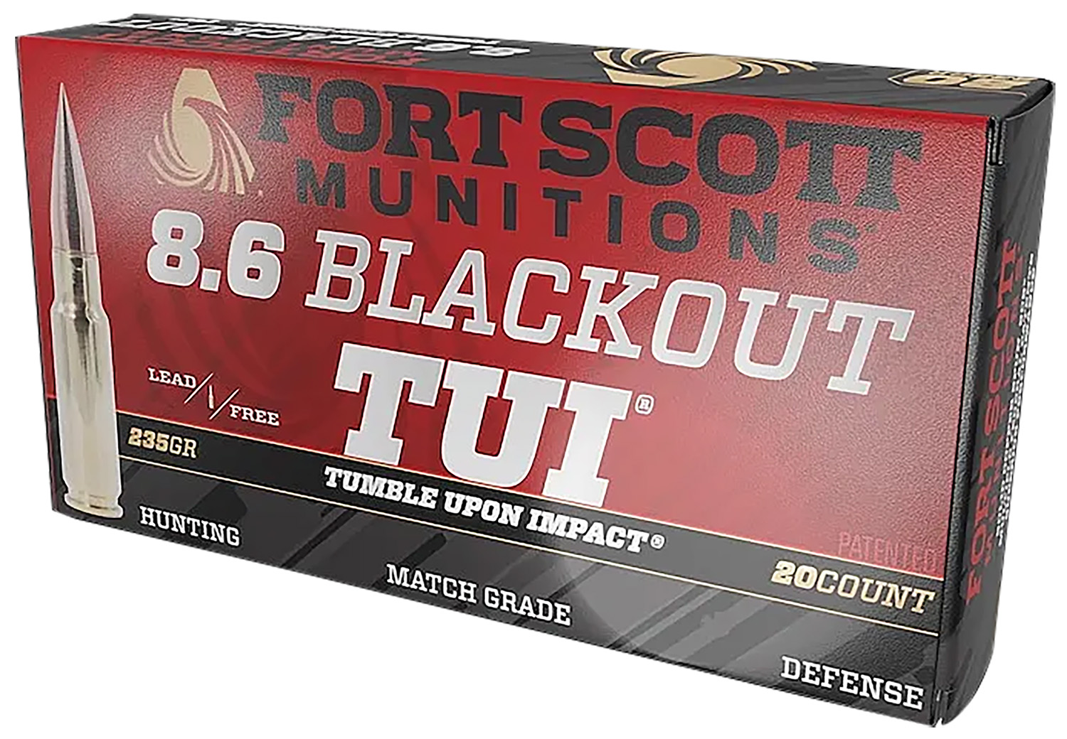 Fort Scott Munitions 86BLK235SCV1 Tumble Upon Impact (TUI) 8.6 Blackout...