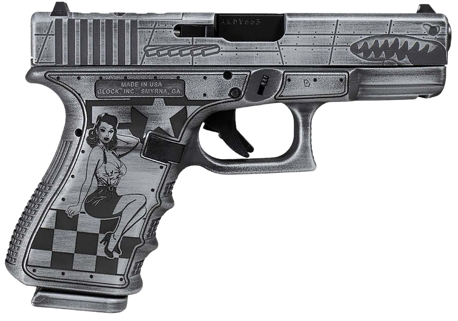 Glock UA195S204NP51M 9mm Gen 5 Pistol Distressed Gray Cerakote 15+1