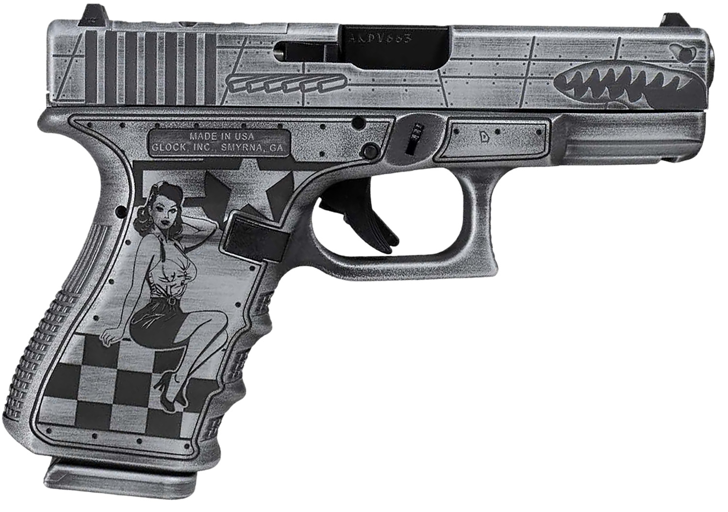 Glock UX4350204NP51M 43X 9mm 3.41" 10+1 Distressed Gray Cerakote