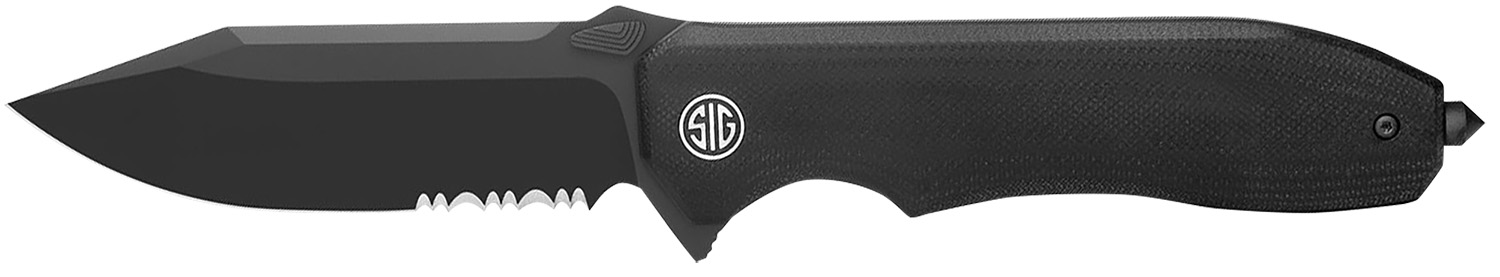 SIG SAUER Validus Black PVD G10 Partially Serrated Drop Point Knife VA-9BBS