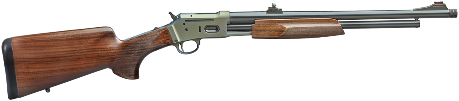 Davide Pedersoli 010S934044 Jackal 44 44 Mag 6+1 19" Silver Cerakote Threaded Barrel & Receiver w/Picatinny Rail, Walnut Fixed Stock