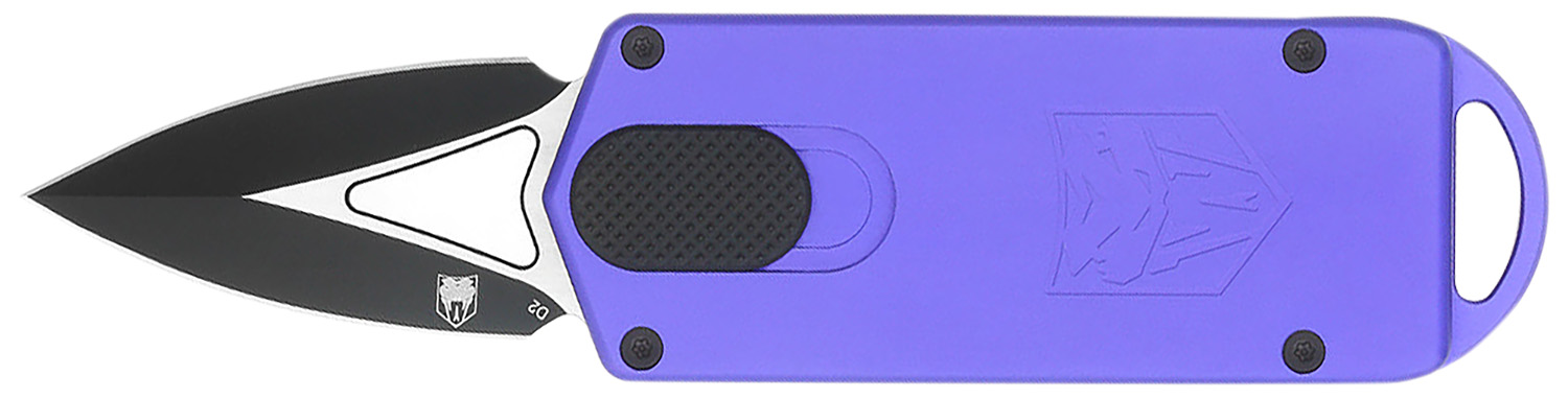 CobraTec CTASPPUR ASP 1.94" D2 Steel OTF Dagger, Purple Aluminum Handle