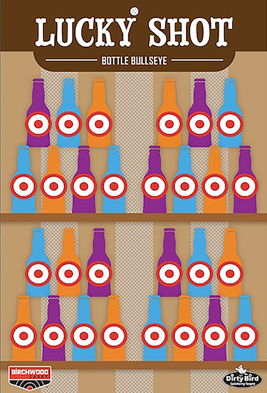 Birchwood Casey BC-35772 Dirty Bird Target Lucky Shot Bottles 12 x 18 6 Pack