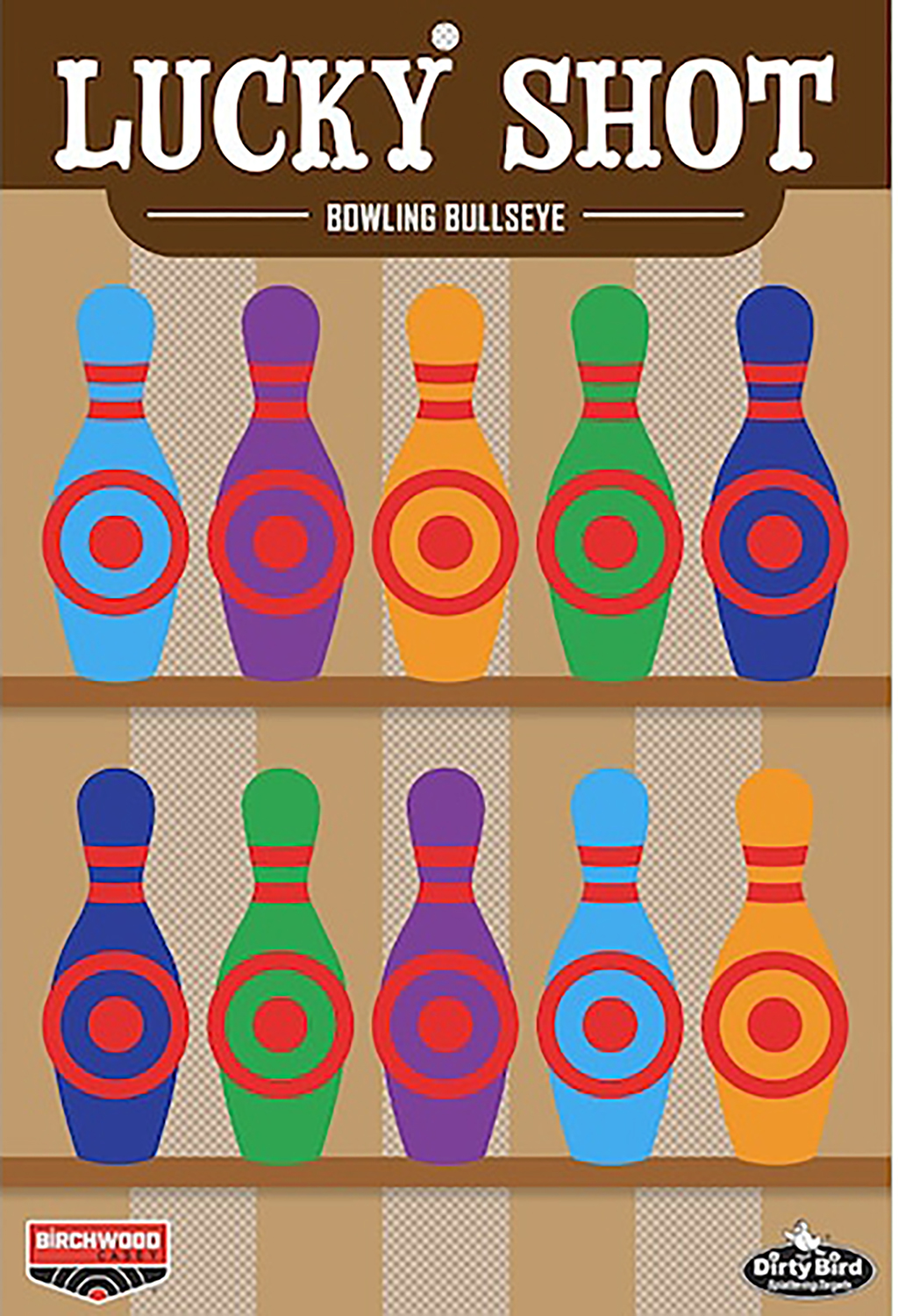 Birchwood Casey BC-35773 Dirty Bird Target Lucky Shot Bowling Pins 12 x 18 6 Pack