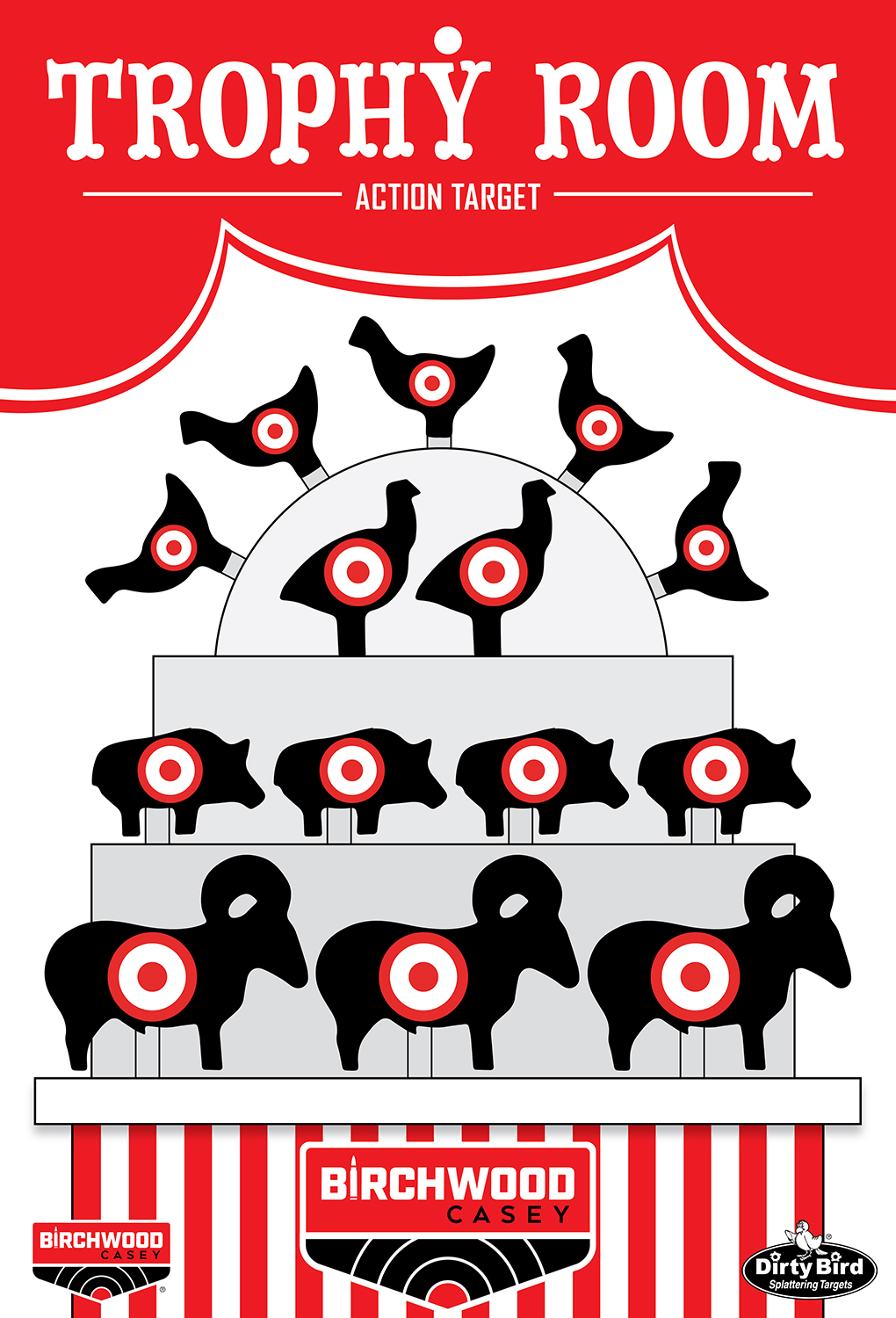 Birchwood Casey BC-35775 Dirty Bird Target Trophy Room 12 x 18 6 Pack