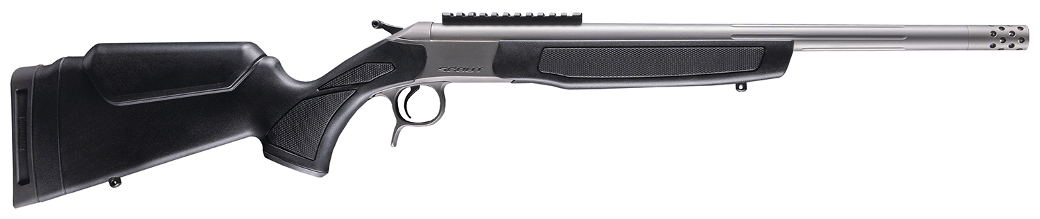 CVA CR4440S Scout Takedown 360 Buckhammer 1rd 22" Stainless Fluted Threaded Barrel, Stainless Steel Receiver w/Picatinny Rail, Adj Comb & LOP Black Synthetic Stock