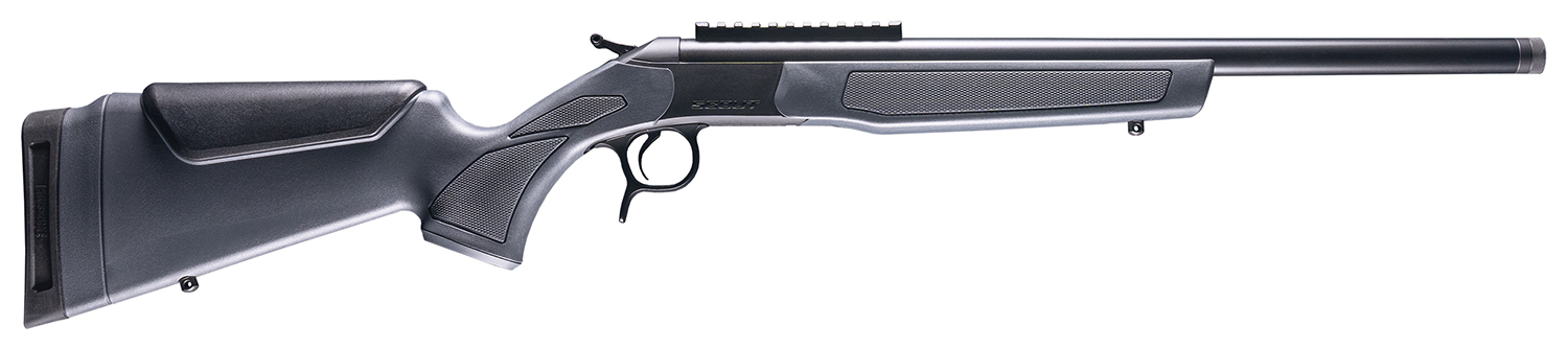 CVA CR4440 Scout  360 Buckhammer 1rd 20" Blued Threaded Barrel, Blued Picatinny Rail Receiver, Stealth Gray Fixed Synthetic Stock