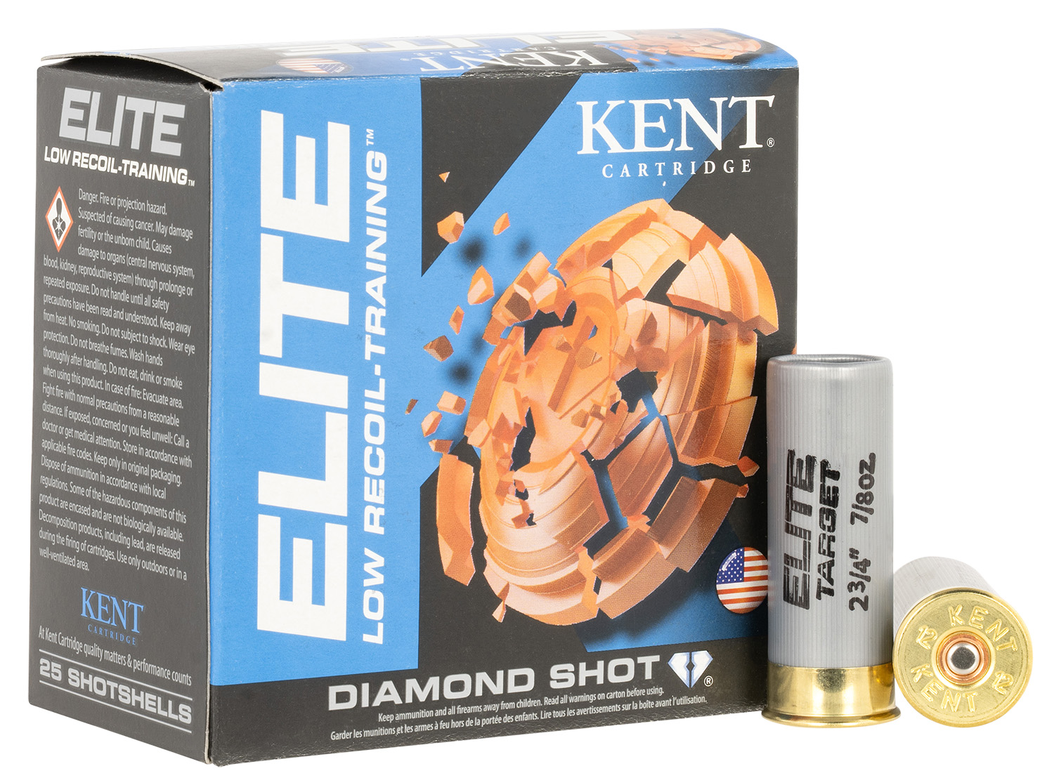 Kent Cartridge E12LB248 Elite 12Ga 2.75" 7/8oz 8 Shot 25/Box