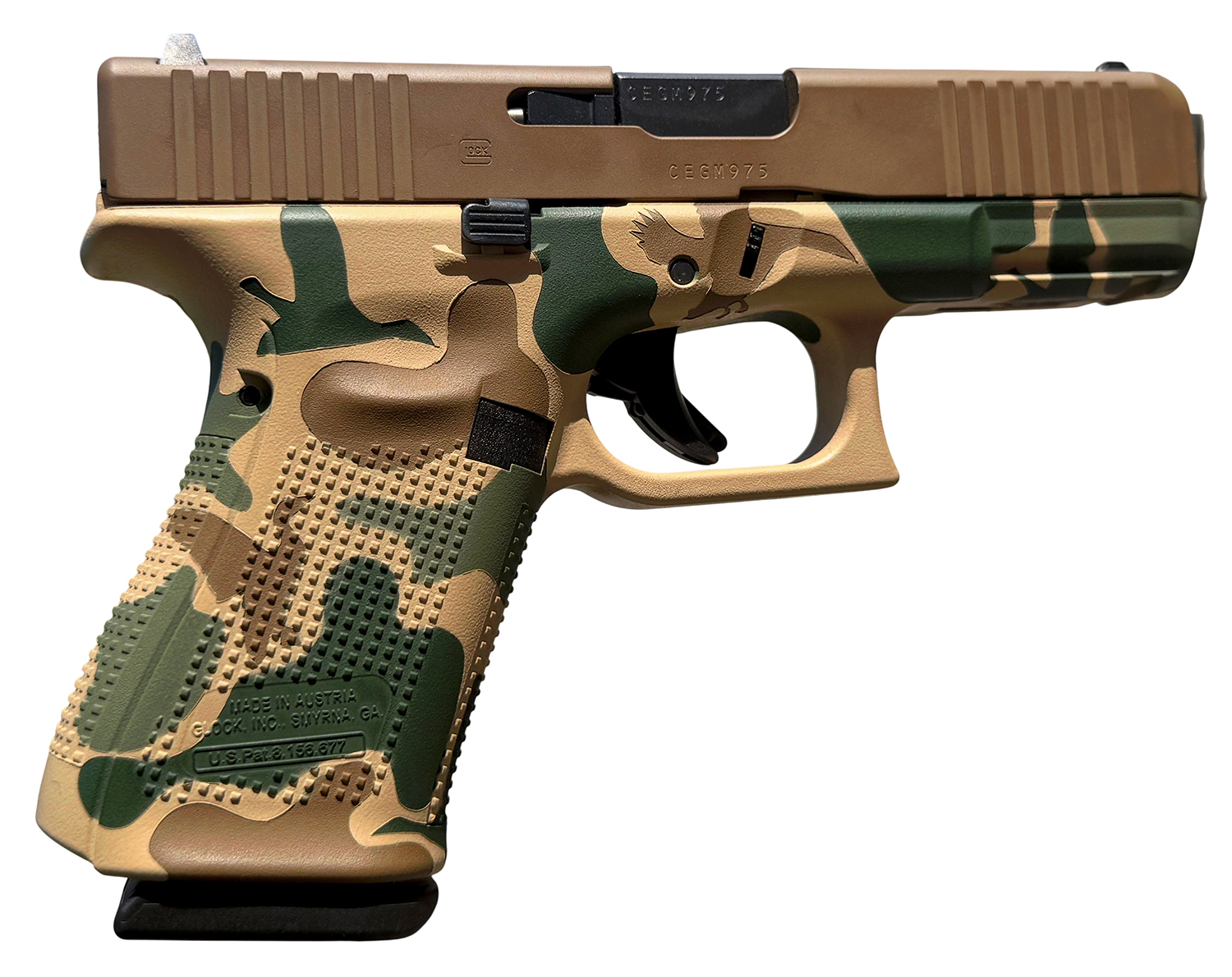 Glock UA195S204DWTB G19 Gen5 9mm 15+1 4.02" Camo Cerakote Slide/Frame