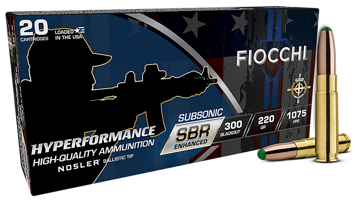 Fiocchi 300BKSBS Hyperformance 300 Blackout 220gr Nosler BT 20/Box - Fiocchi - NOSLER BT