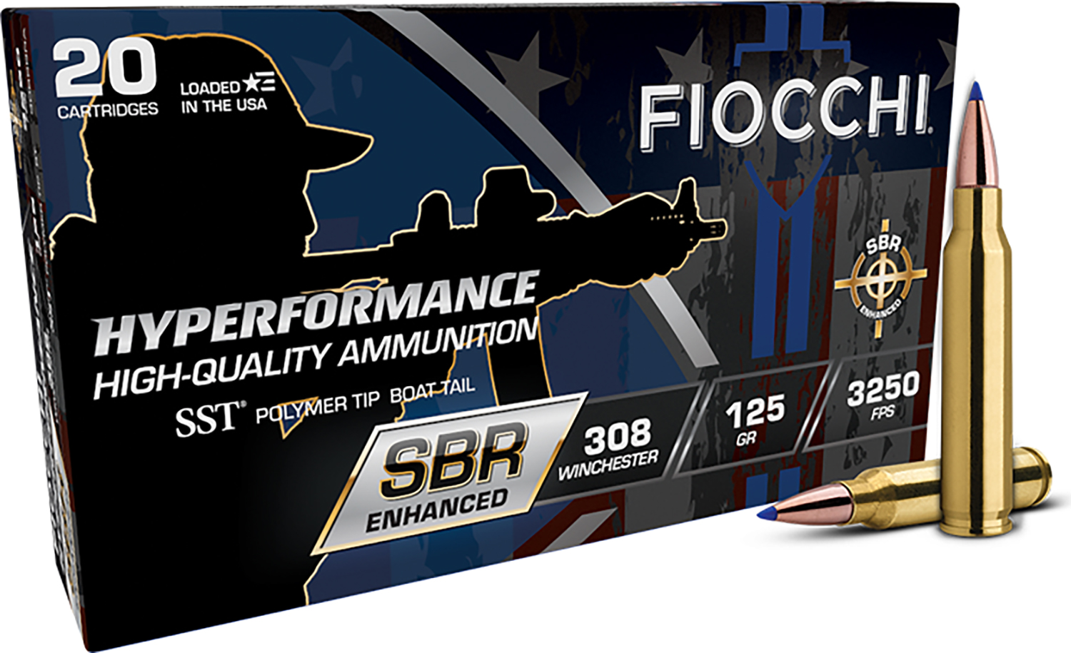 Fiocchi 308SBRA Hyperformance  308Win 125gr Super Shock Tip 20 Per Box/10 Case