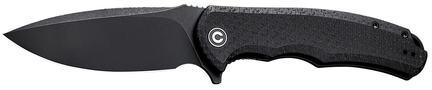 Civivi Knives C803G Praxis 3.75" Folding Plain Black Stonewashed 9Cr18MoV SS Blade, Black Textured Micarta Handle