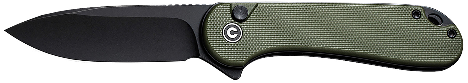 Civivi Knives C18062P-3 Elementum II EDC 2.96" Folding Drop Point Plain Black Stonewashed Nitro-V Steel Blade, OD Green 