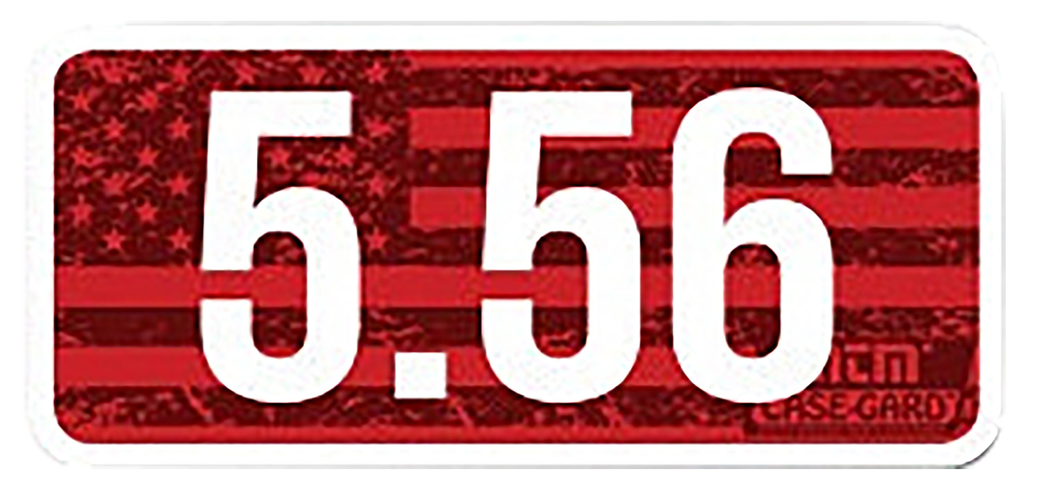 MTM Ammo Caliber Labels - 5.56, 8 Pack, 2.25"x1.08", Red and White