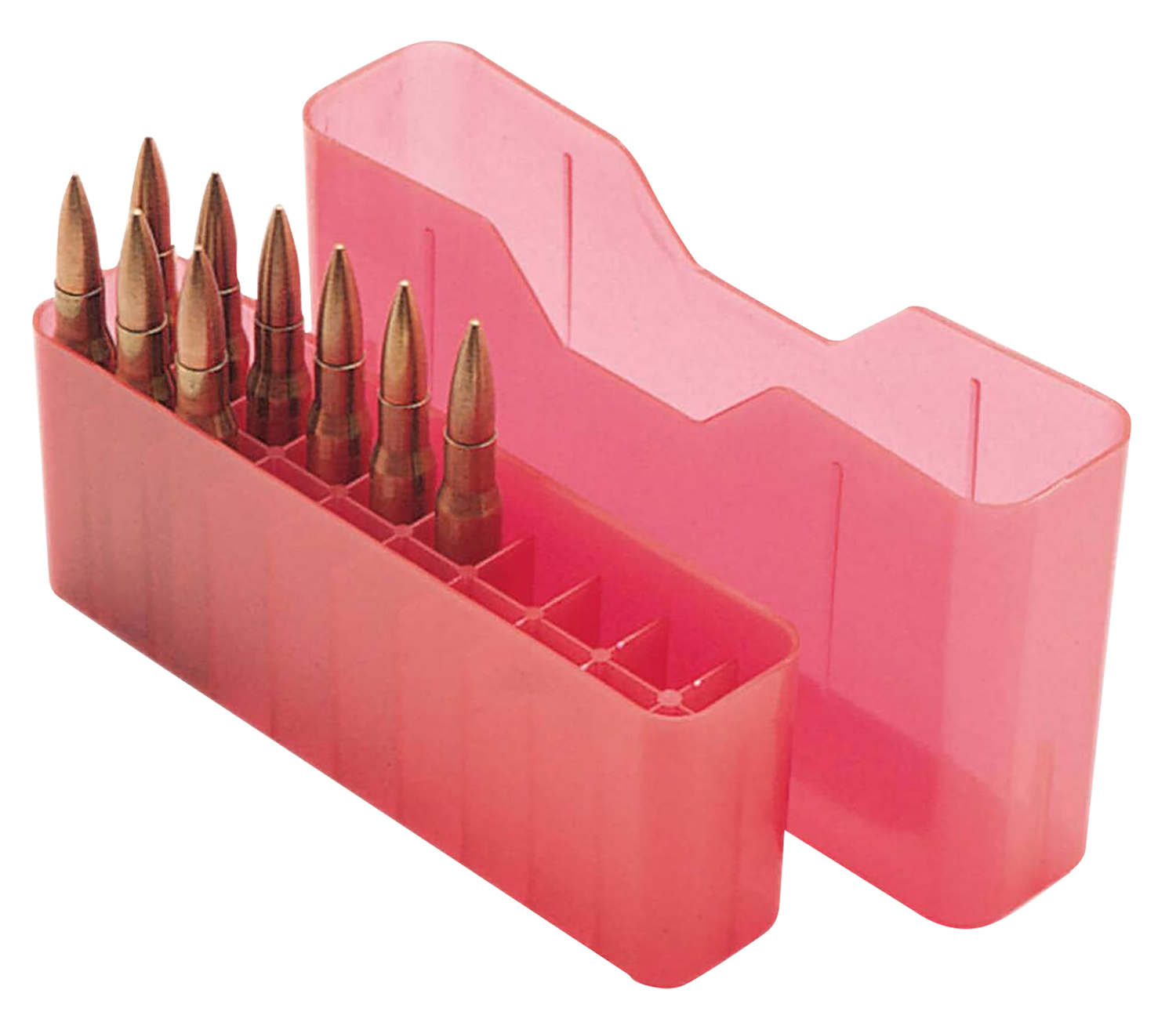 MTM 20 Rd 7mm Rem 338 Win Mag Clear Red Slip-Top Rifle Ammo Box J-20-LLD-29