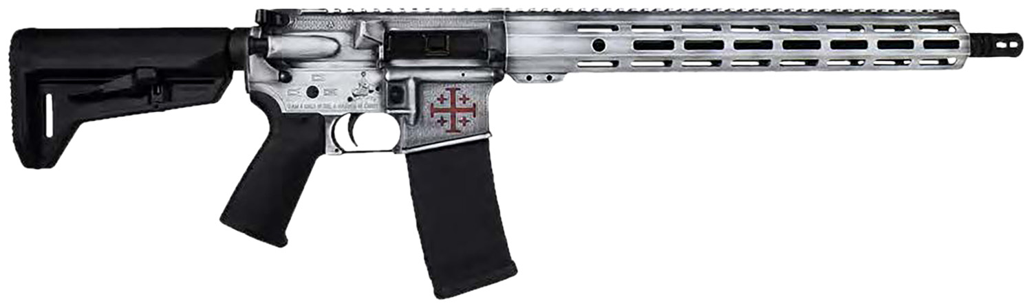 Shark Coast Templar AR 300-154-1000-11 5.56 16" White Battle Worn Rifle - Shark Coast Tactical - 5.56x45mm NATO