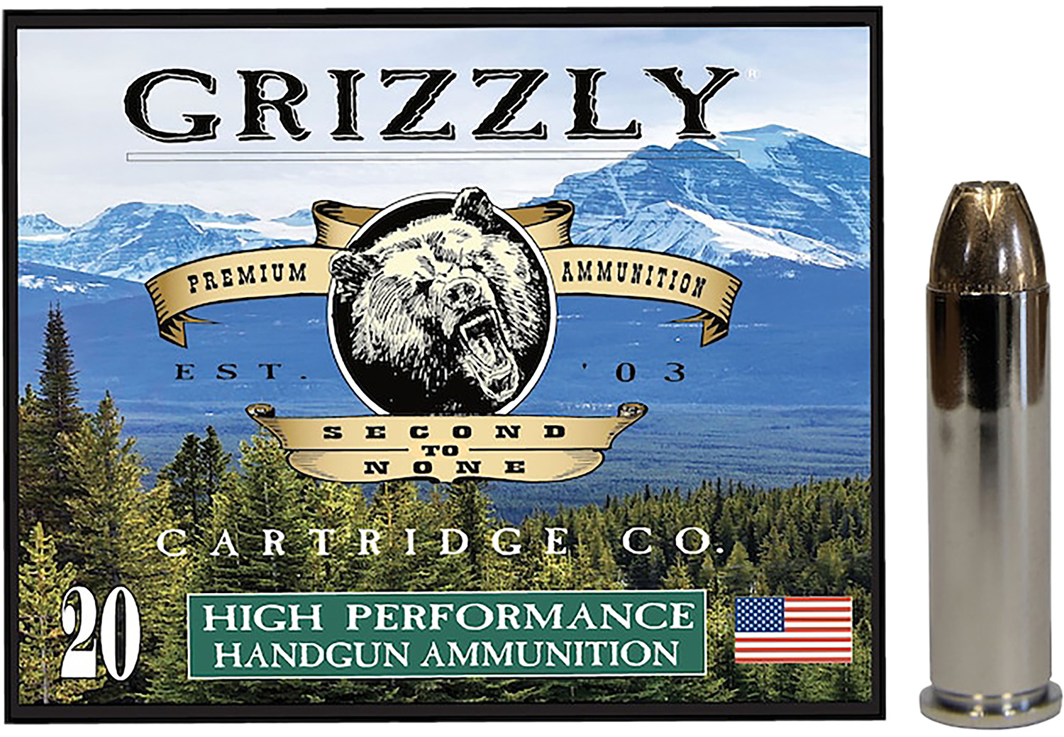 Grizzly GC357M9 357Mag 148gr JHP Ammo, 20/Box