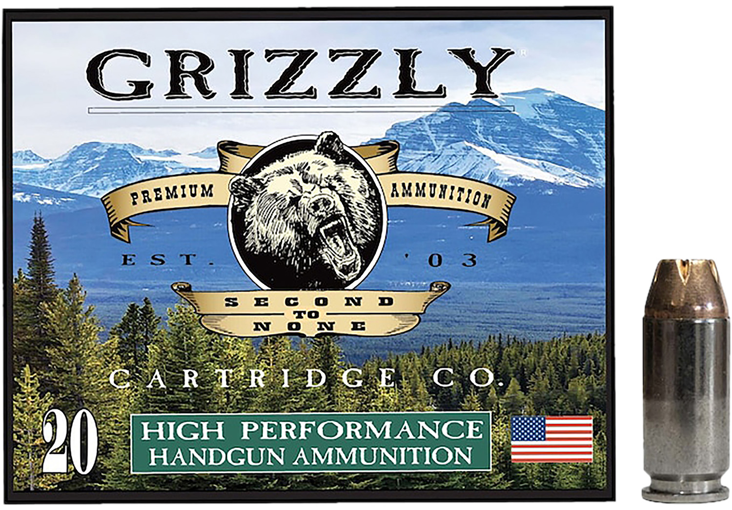 Grizzly Ammo GC4SW4 40S&W 180gr JHP 1125fps 20/Box