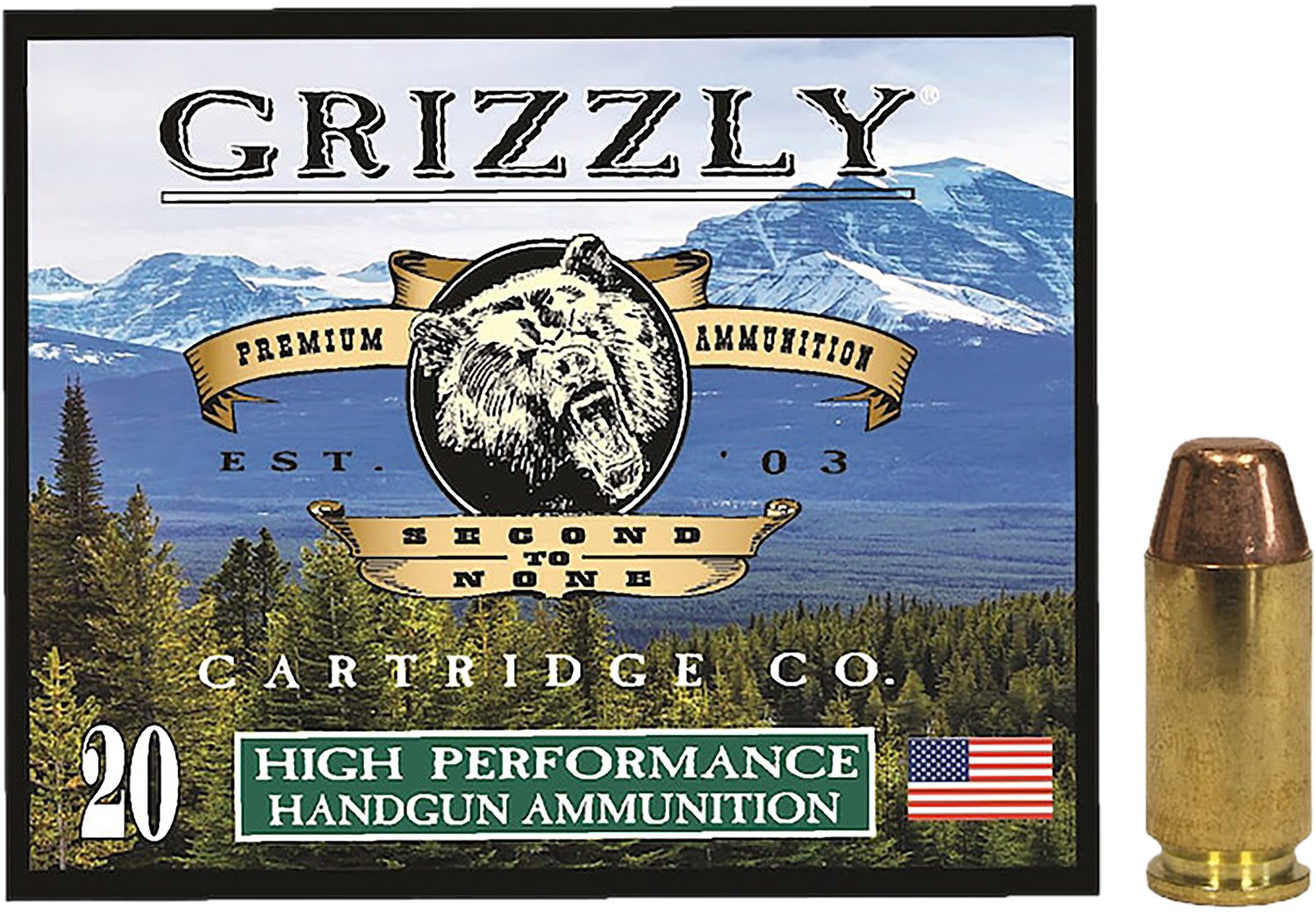 Grizzly Ammo GC40SW5 40S&W 200gr Full Metal Jacket Flat Point 20 Per...