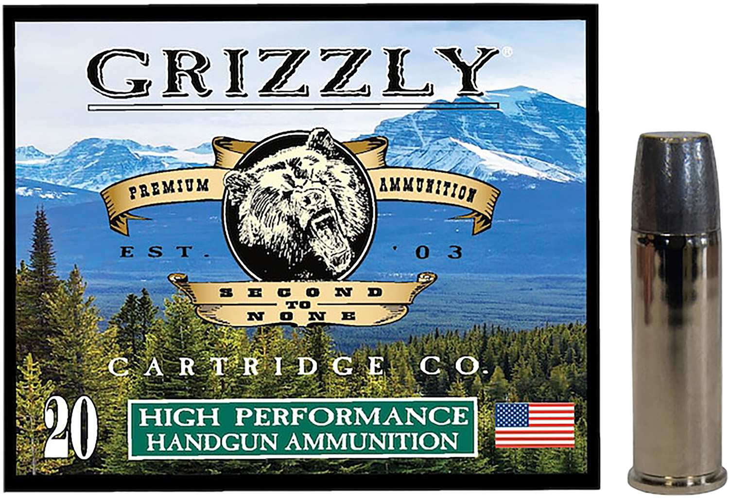 Grizzly Ammo GC44M19 44RemMag 320gr Wide Long Nose Gas Check 20 Per...