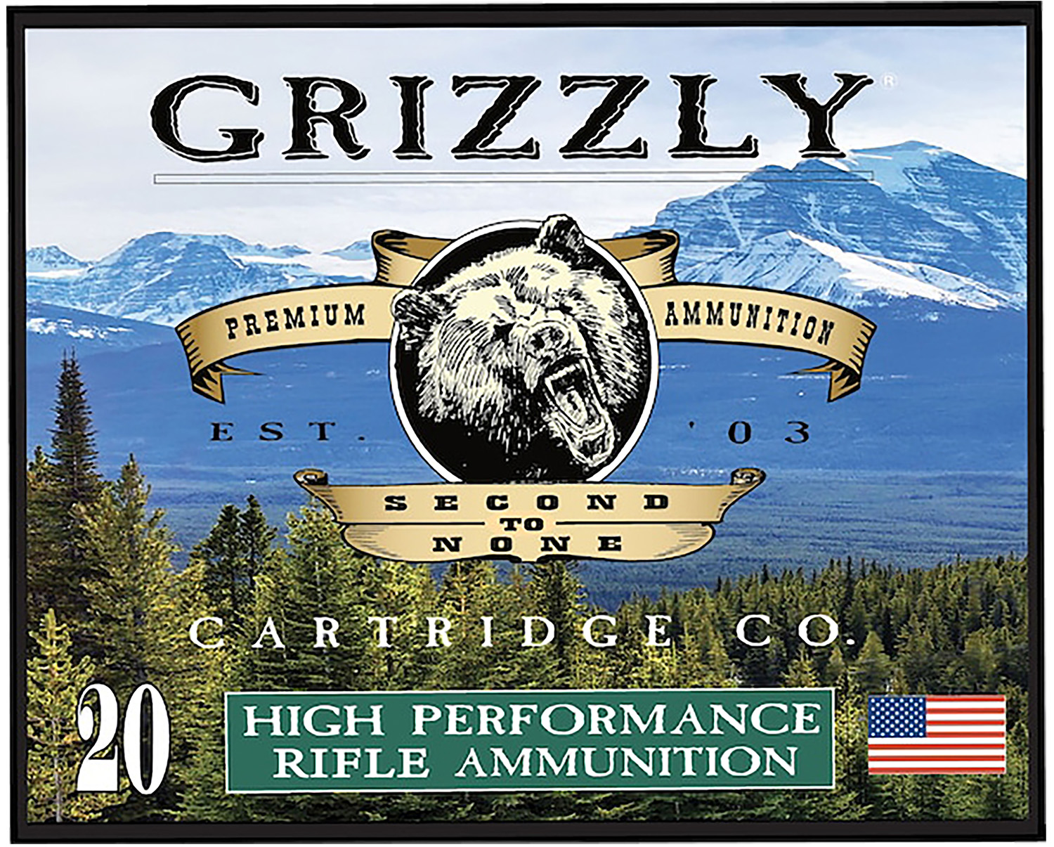Grizzly Ammo GC44M+P3 44Mag+P+ 360gr Full Metal Jacket Flat Point 20 Per