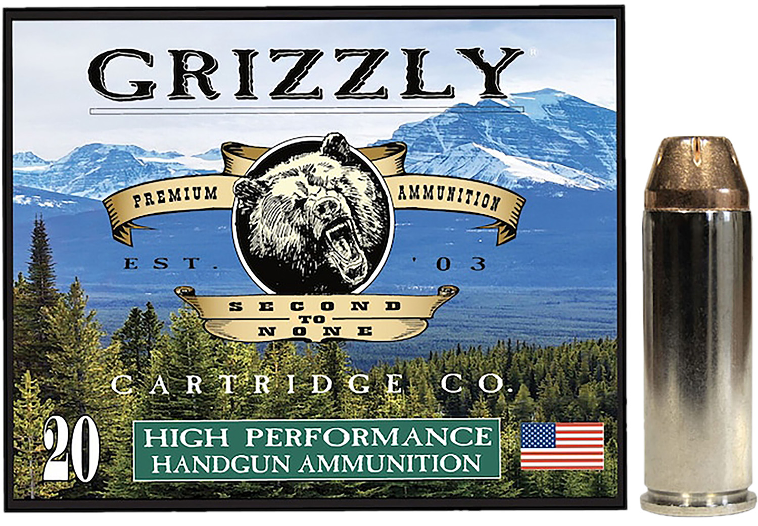 Grizzly GC45C+P3 45Colt+P 225gr JHP Ammo 20/Box 1000fps 511ft-lbs