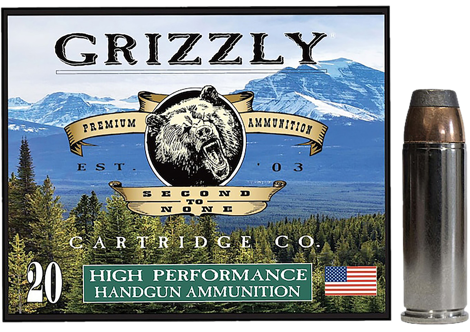 Grizzly Ammo GC45C+P10 45Colt+P 300gr Bonded Flat Point 20 Per Box-10 ...