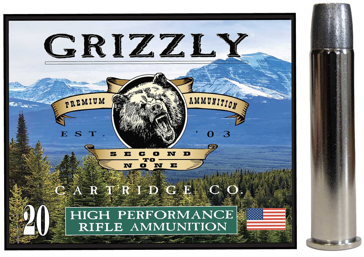 Grizzly Ammo GC45-70+P5 45-70Gov+P 405gr Wide Long Nose Gas Check 20 P...