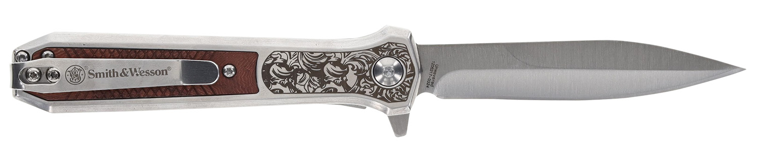 Smith & Wesson 1205011 Unwavered Spring Assist Knife 3.5" SS Rosewood - Smith & Wesson - DAGGER