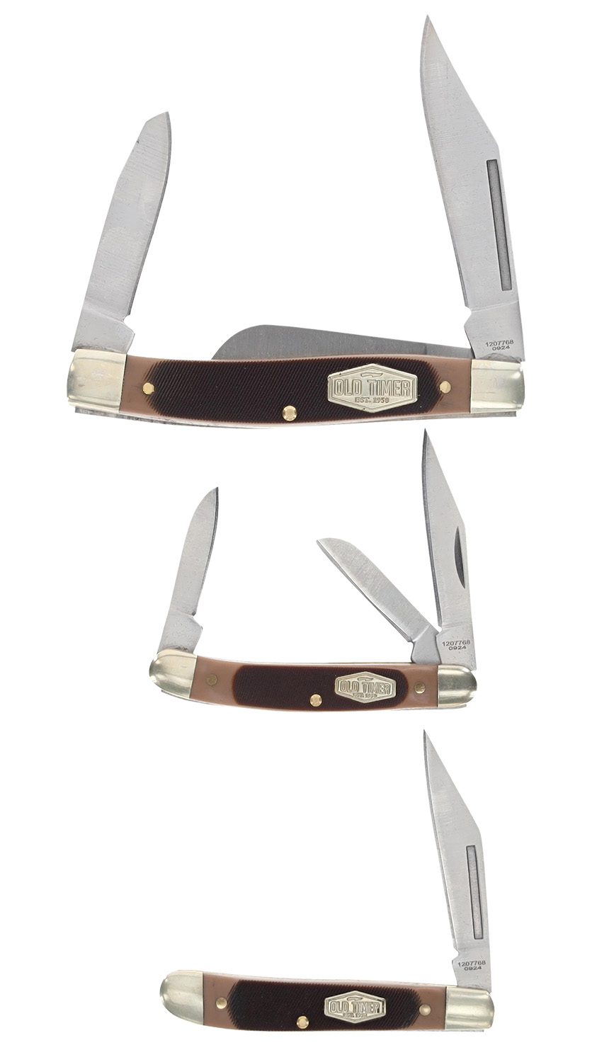 Old Timer Folding Knife Set with Tin
