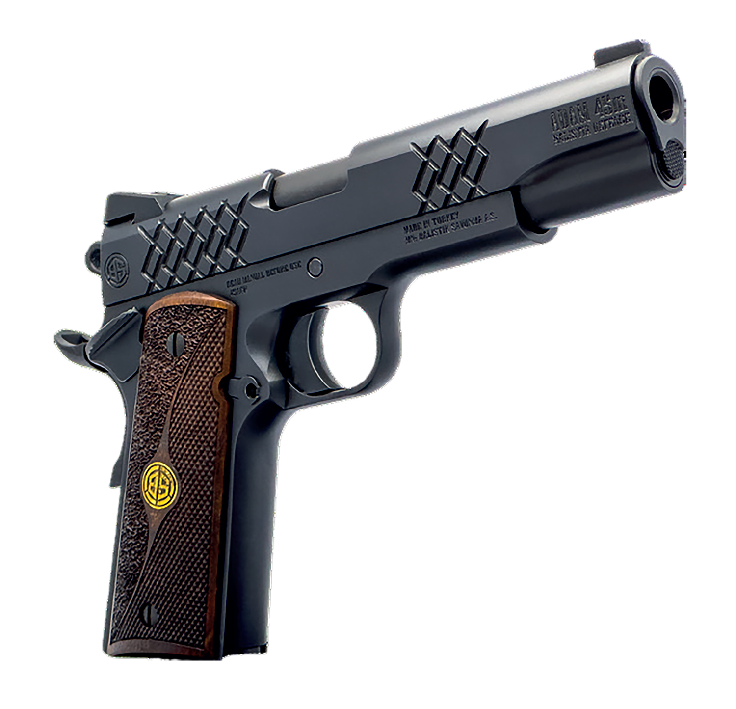 Dickinson DKSN9BM 1911 45 ACP 8+1 4.37" Matte Black Wood Grips
