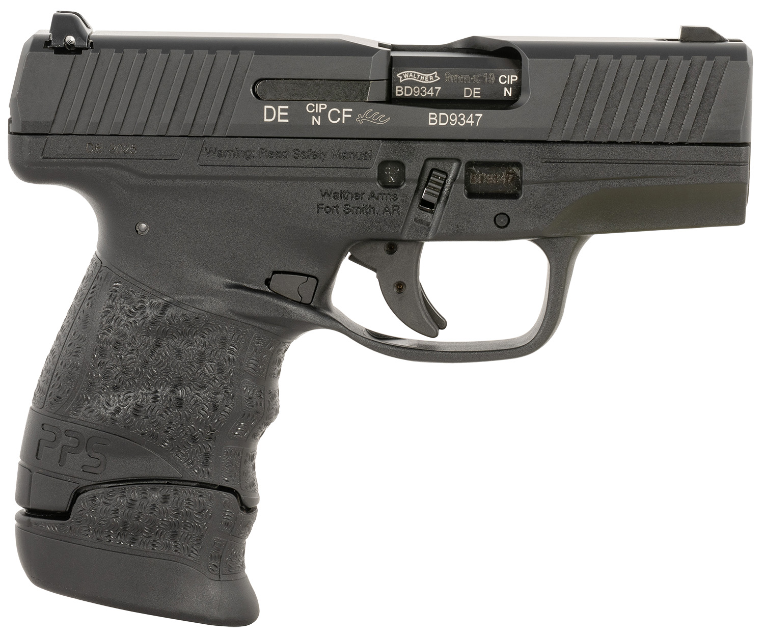 Walther Arms 28902532 PPS M2 Carry Frame 9mm Luger 8+1 3.20 Steel Barrel, Black Polymer Frame