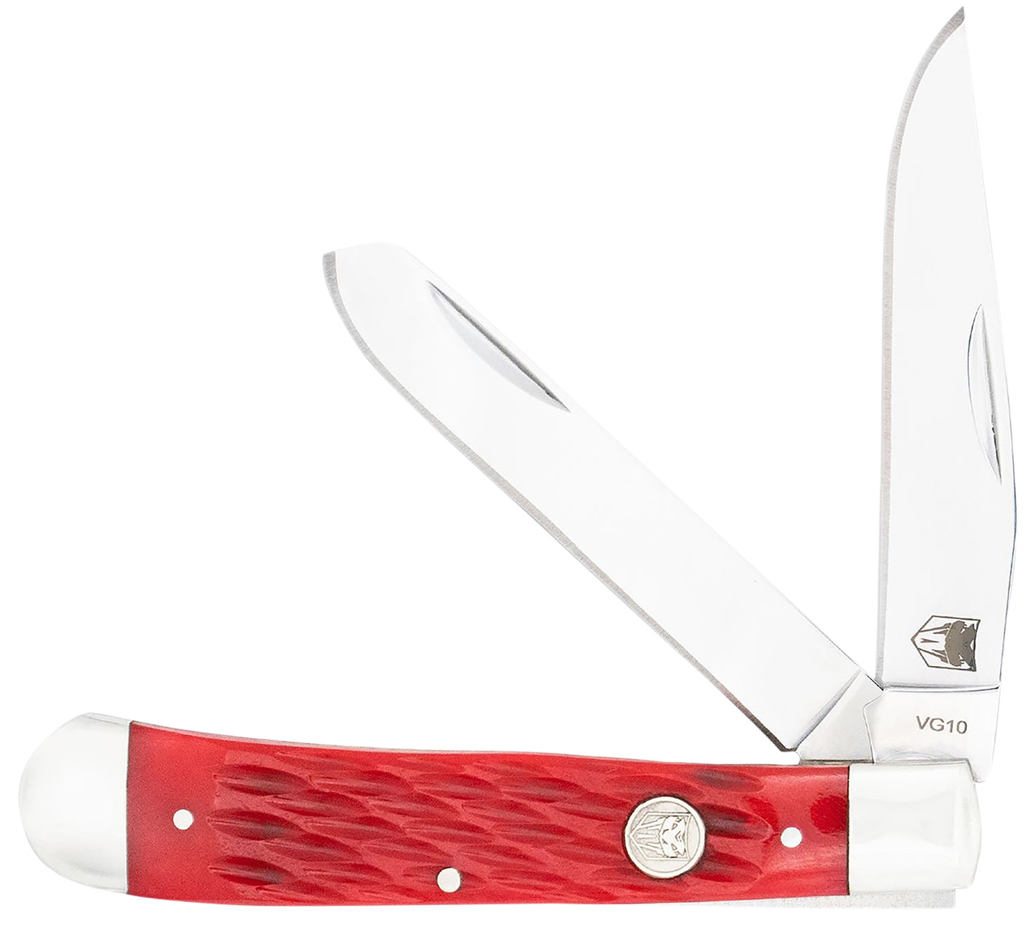Cobratec CTTDTRPREDBN Trapper Two Blade G-10 Red/SS Slip Joint Knife
