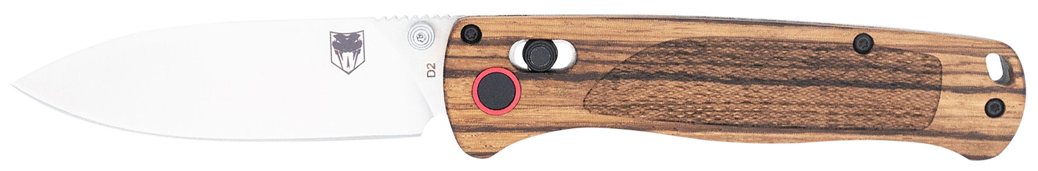 CobraTec Knives CTZWDBLDNS Bar Lock 3” Folding Plain Satin D2 Steel...