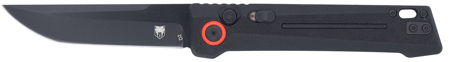 CobraTec Knives CTIFRBLK Inferno 3.50” OTF Tanto Plain Black TiCN D2...