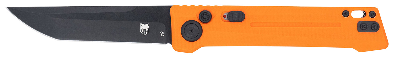 CobraTec Knives CTIFRORG Inferno 3.50" OTF Tanto Plain Black TiCN D2 St...