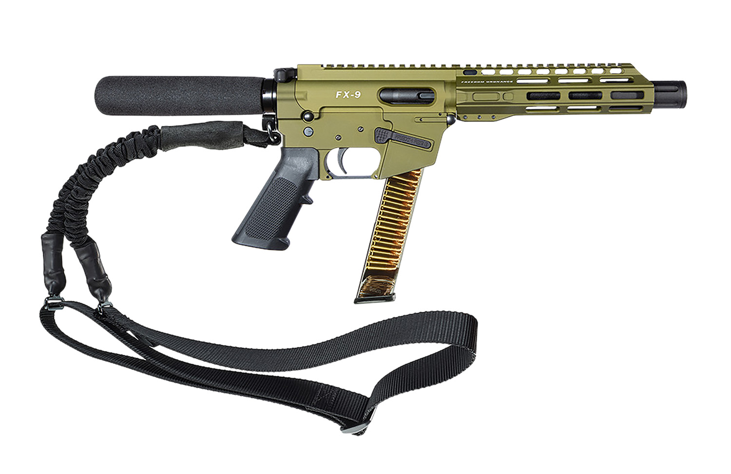 FREEDOM ORDNANCE FX9P8T-ODG FX9P  9mm Luger 31+1 8" OD Green Synthetic Pistol Tube