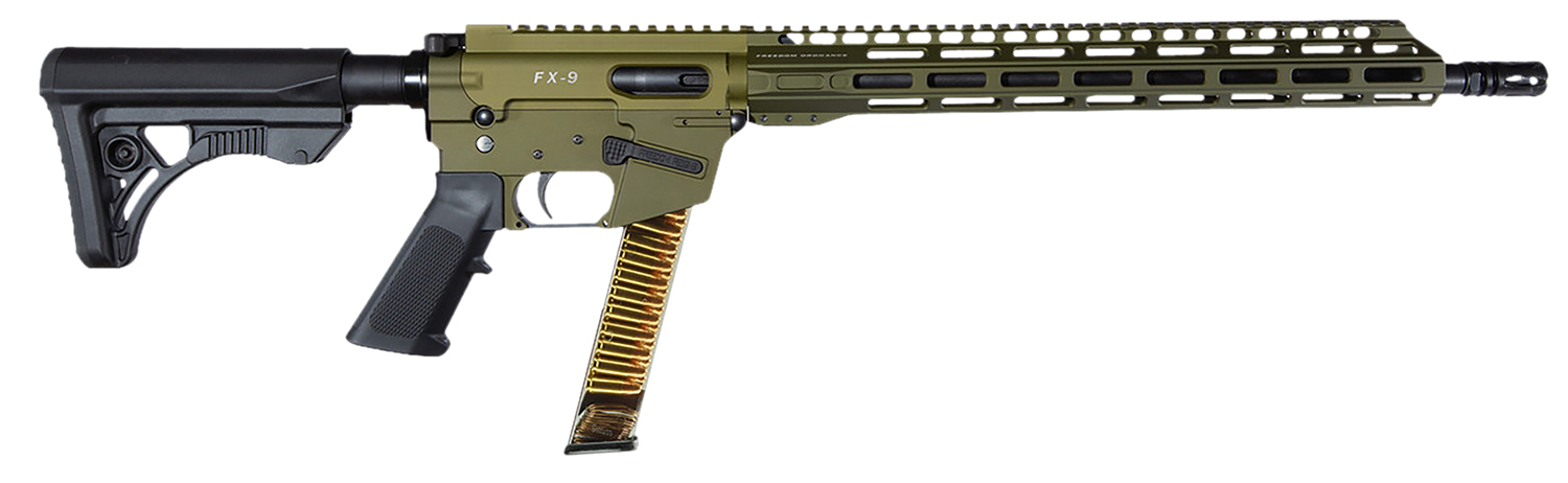 Freedom Ordance FX9R16-ODG FX9R  9mm Luger 33+1 16" Black Anodized Barrel, OD Green Anodized Receiver w/Picatinny Rail, M-LOK Handguard, Leapers Adjustable Black Polymer Stock, B5 P Type Grip
