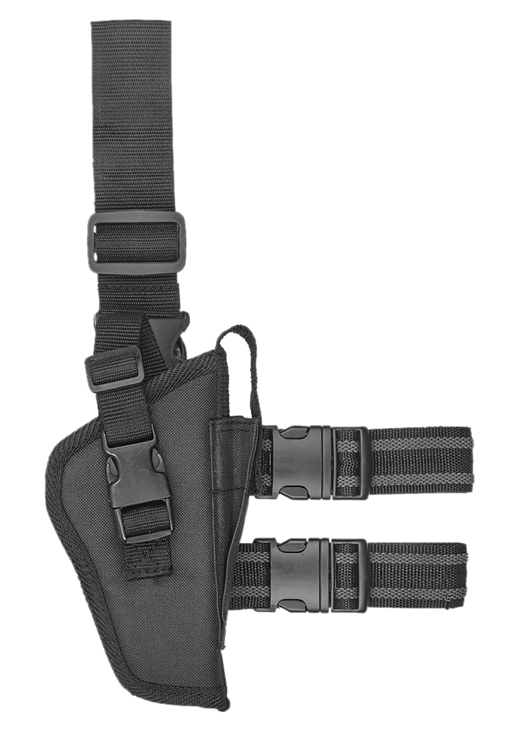Bulldog WTAC 7R Right Hand Black Tactical Leg Holster with Mag Pouch
