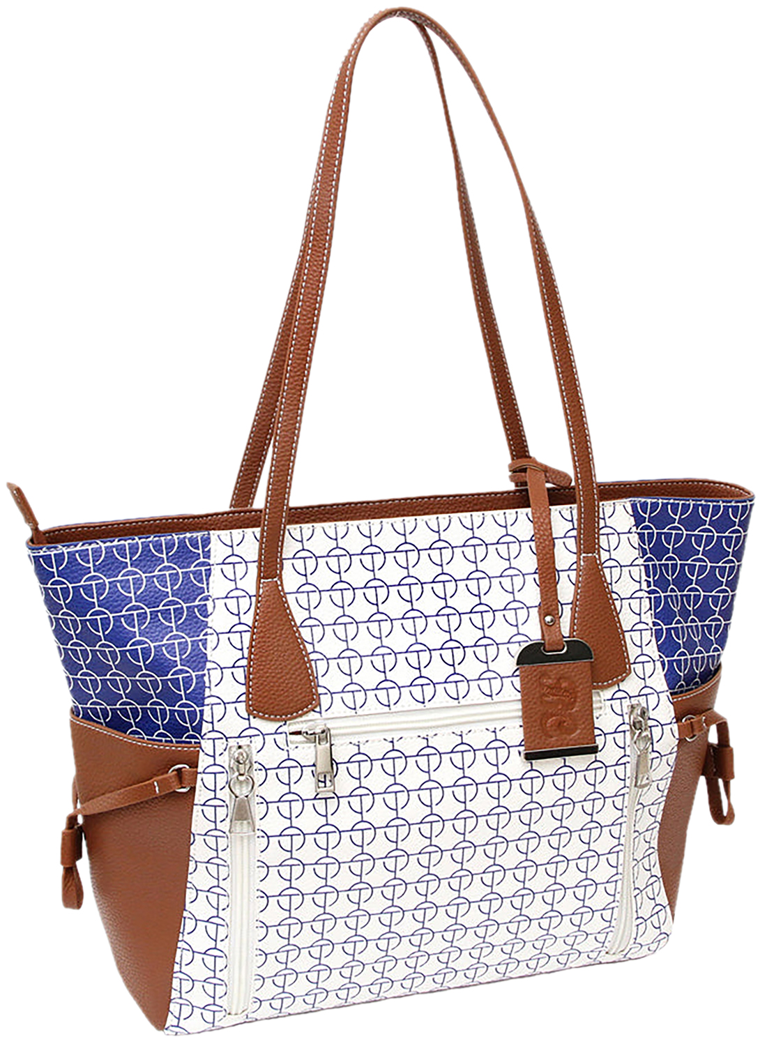 Bulldog BDP-086 Concealed Carry Purse Tote with Holster White/Blue