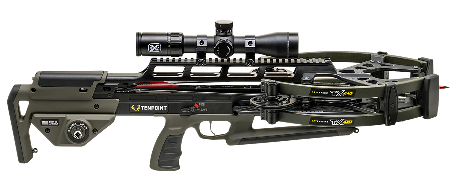 TenPoint TX440 Crossbow Package CB240021899, 440 FPS, ACUslide MAXX, Moss Green