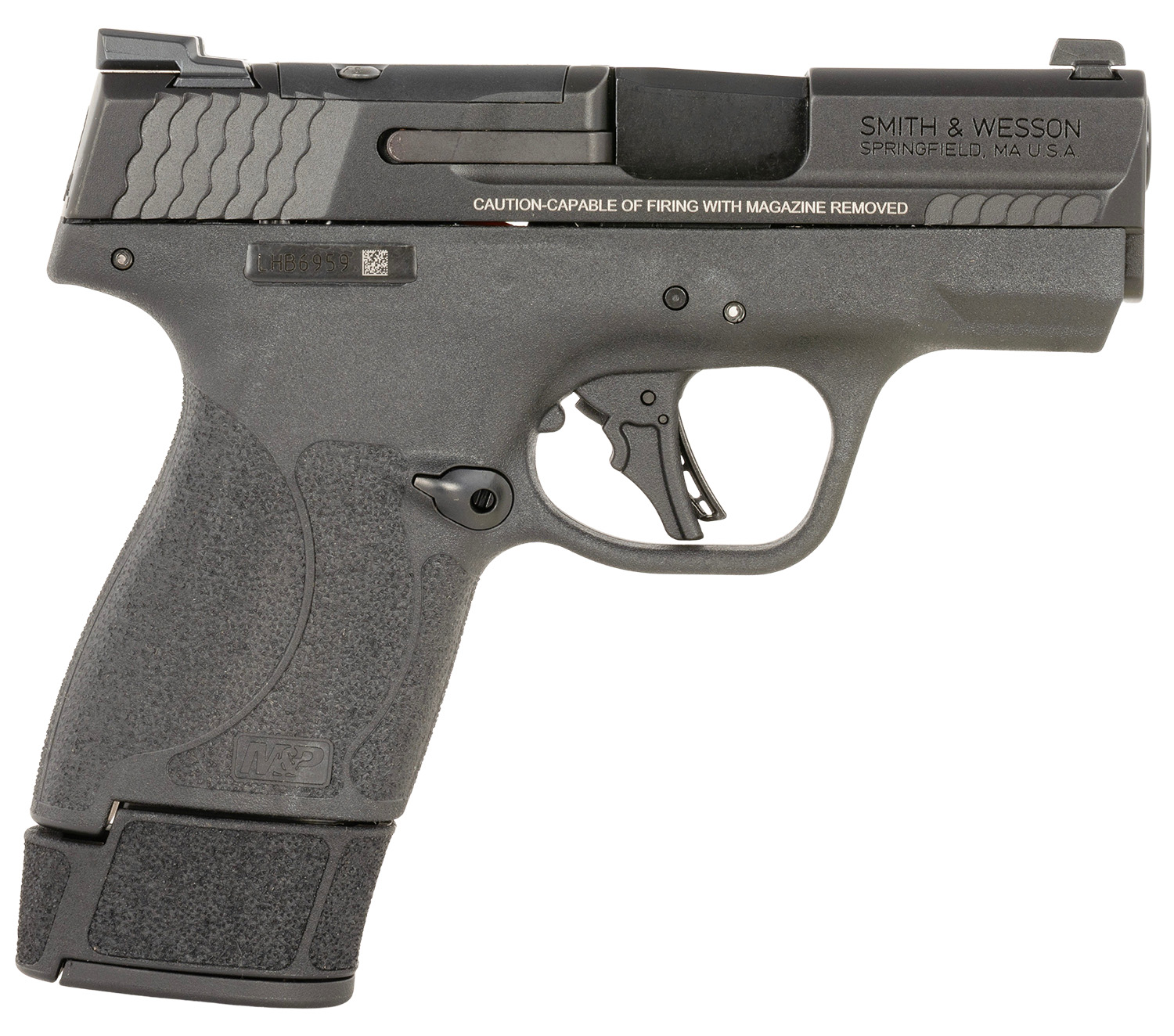 Smith & Wesson 14196 M&P9 Shield 9mm Luger 15+1 3.10" Black Armornite Barrel, Optic Ready/Serrated Slide, Black Frame
