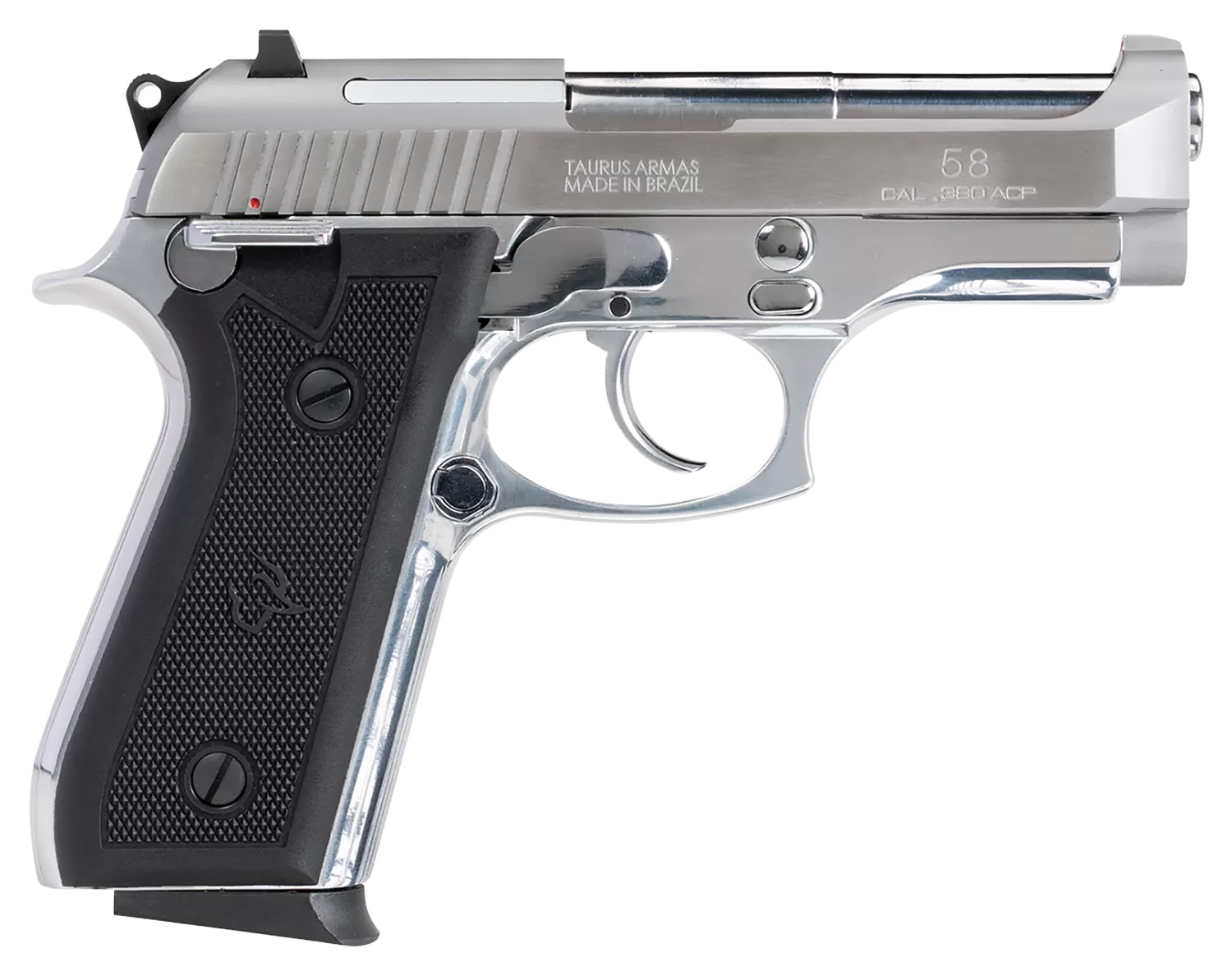 Taurus 1-58149 58  380 ACP 15+1 4" Matte Stainless Steel Barrel, Matte Serrated Stainless Steel Slide, Matte Stainless Aluminum Frame w/Beavertail, Black Polymer Grip