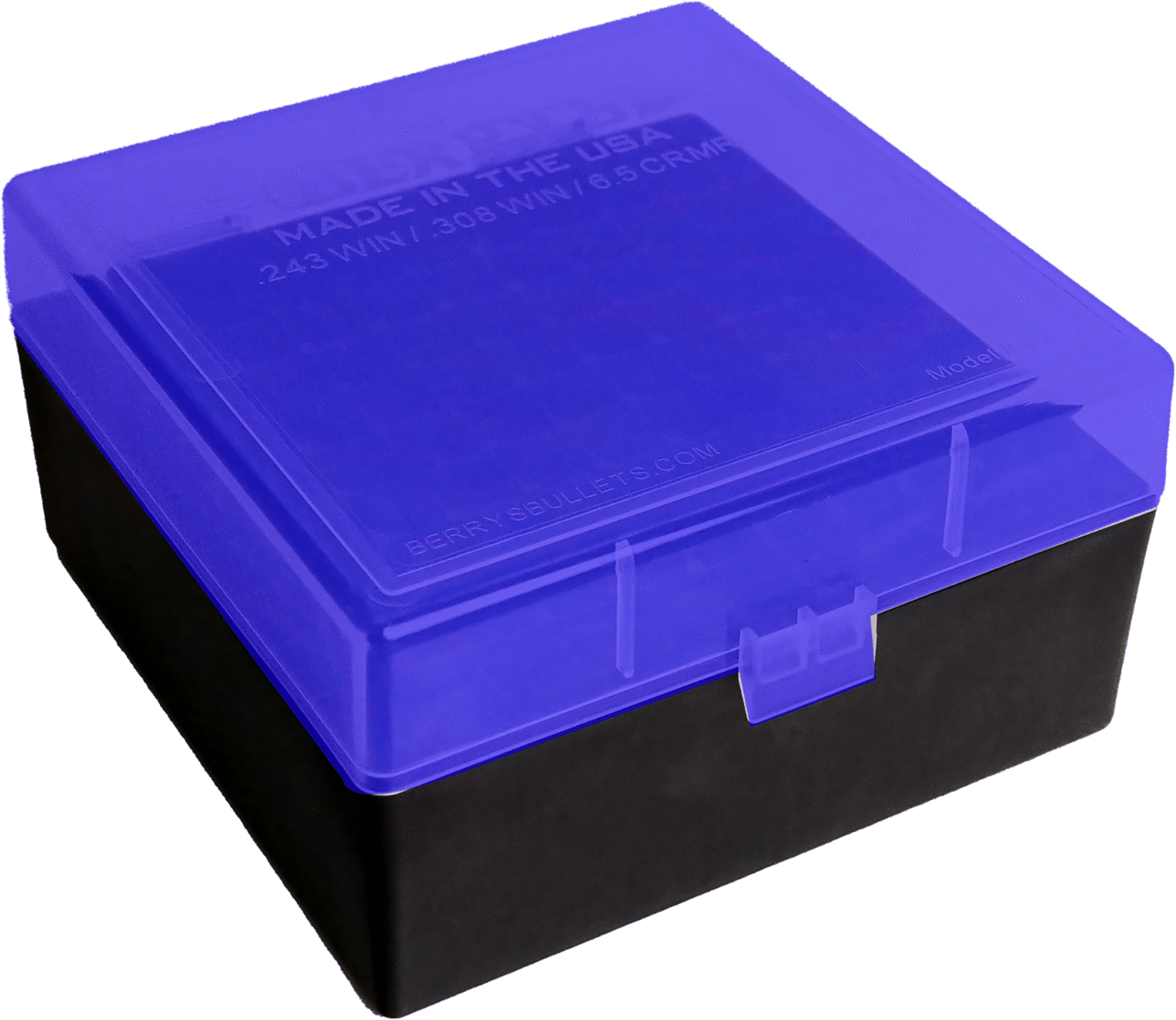 Berry's 009 Ammo Box .243/6.5/.308 Black with Blue Lid 100/ct