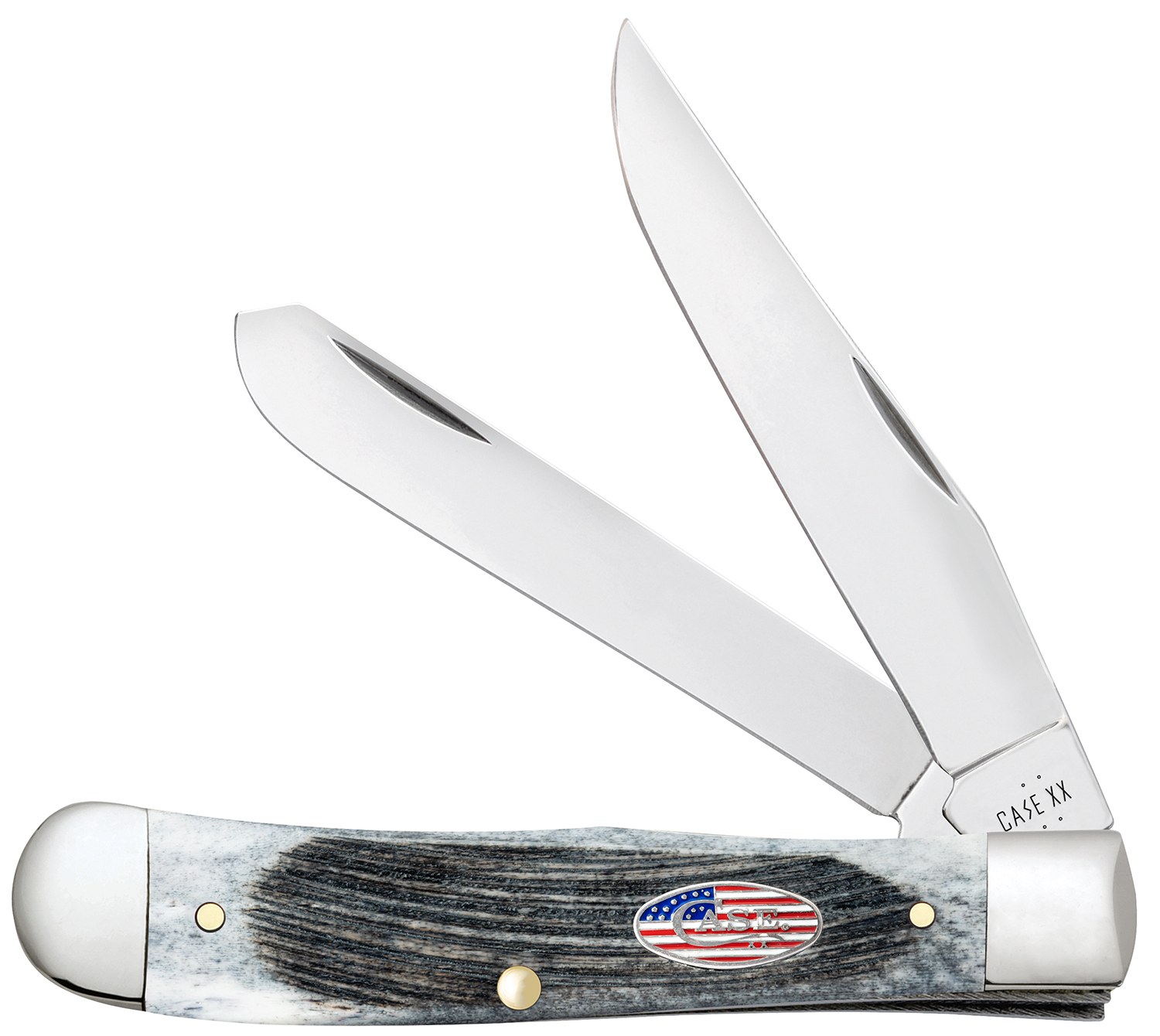 Case Cutlery 53060 Trapper Folding Clip Point/Spey Blade Gray Bone Handle