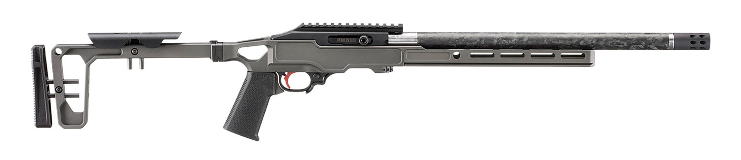 Ruger 31233 10/22 Carbon Fiber Sports South Exclusive Carbine 22 LR 10+1 16.10" Satin Caron/SS Threaded Barrel, Gray Anodized Picatinny Rail Aluminum Receiver, ARCA Swiss/M-LOK Handguard, Gray Birch C