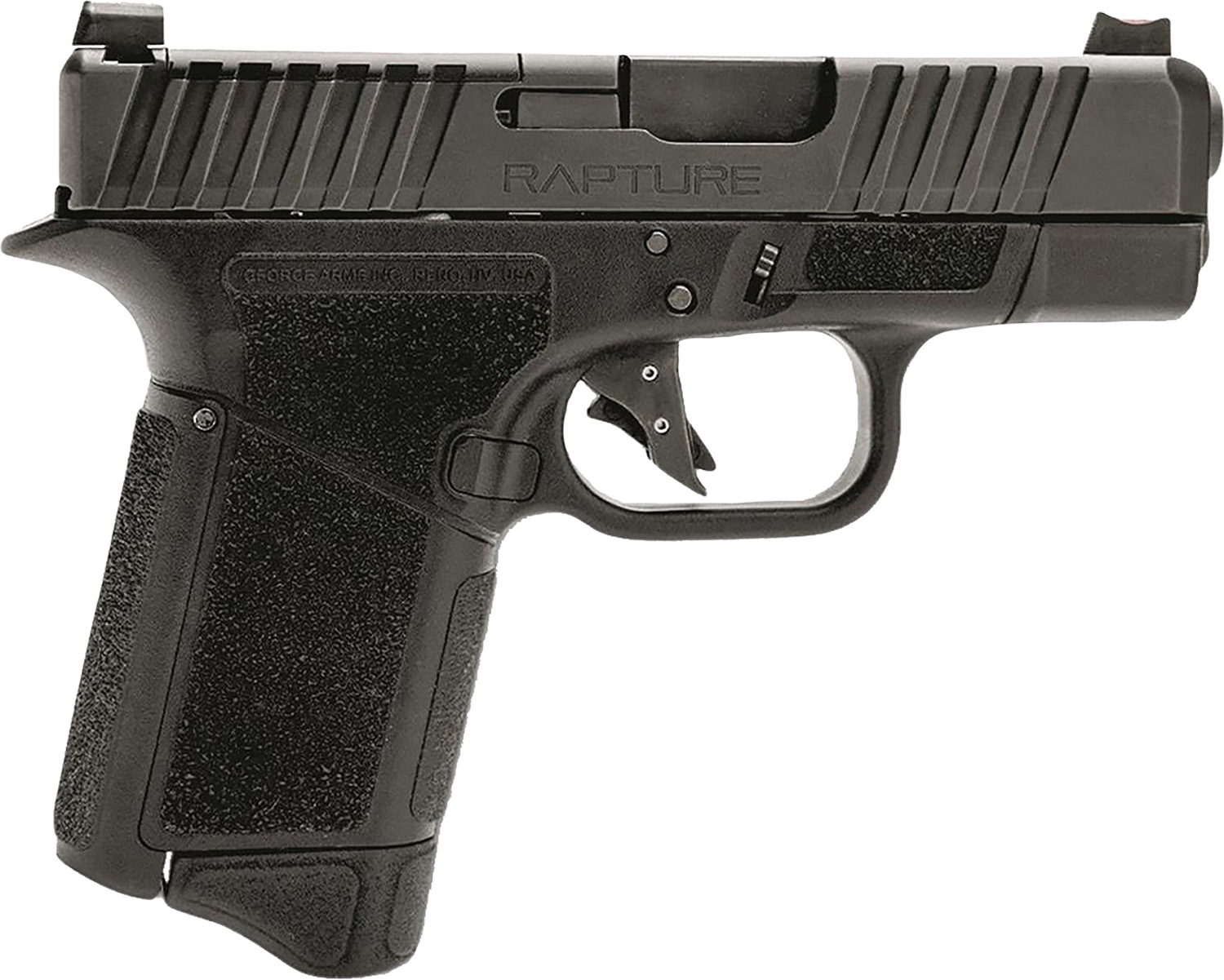 Gforce Arms GF932512GB Rapture  Sub-Compact Frame 9mm Luger 12+1 3.25" Black Steel Barrel, Black Steel Optic Cut/Serrated Slide, Gray Cerakote Polymer Frame, Shield RMSc/RMR Footprint