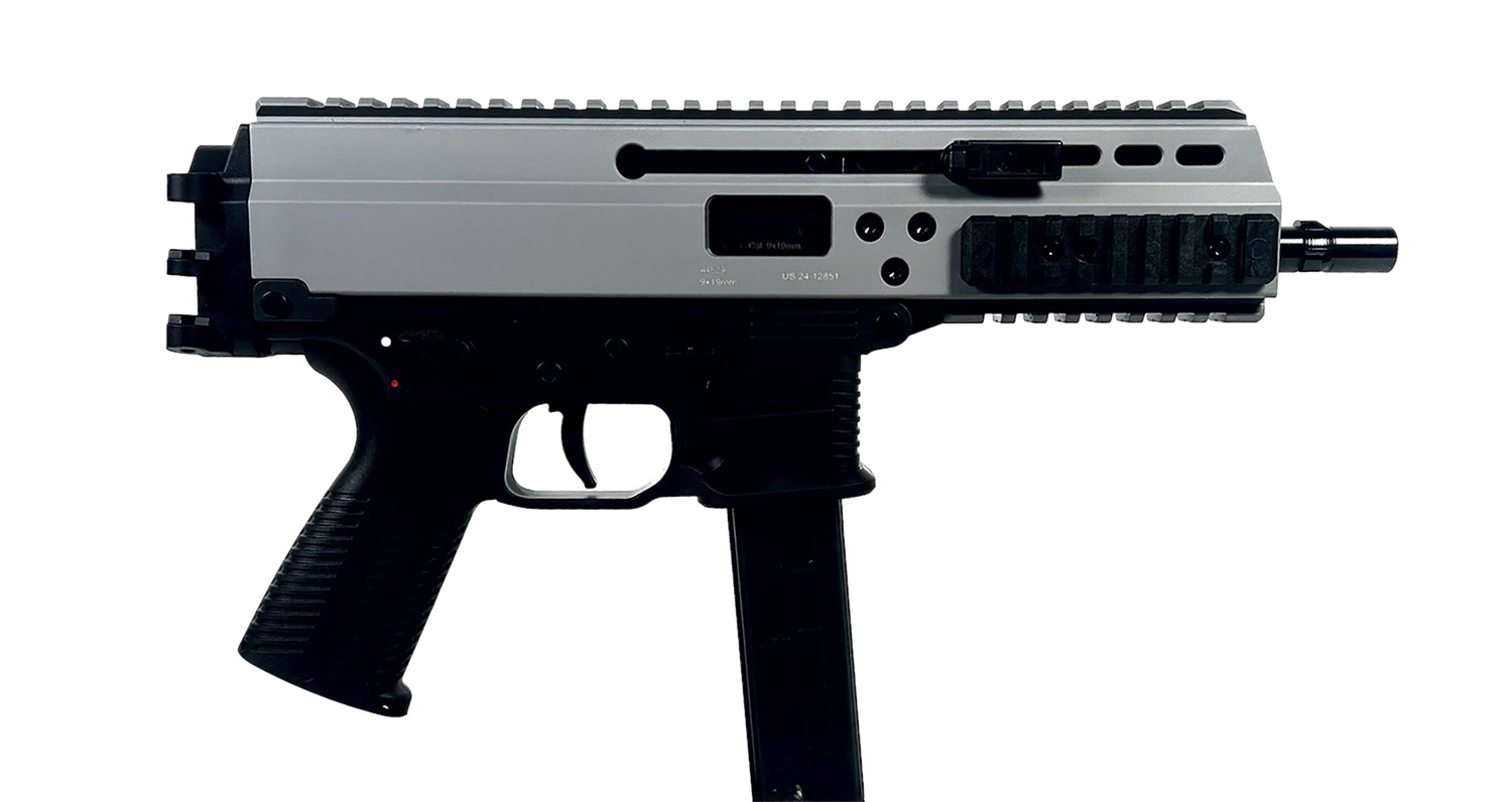 B&T Firearms BT36039SG APC Pro 9mm Luger 30+1 6.80" Black Barrel, Sniper Gray Anodized Receiver w/Picatinny Rail, Black Polymer Grip, Ambidextrous