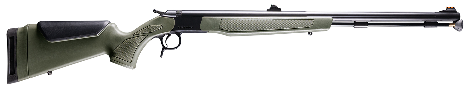 CVA PR2048N Optima  50 Cal 26 Black Nitride Fluted Barrel, Black Nitride Drilled & Tapped Steel Receiver, Fixed OD Green Synthetic Stock, Fiber Optic Sights