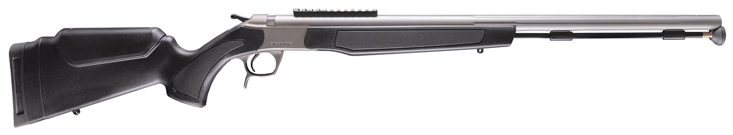 CVA PR2050SM Optima  50 Cal 26 Stainless Fluted Barrel, 0 MOA Picatinny Rail Stainless Steel Receiver, Fixed Black Synthetic Stock